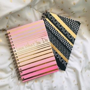 Lot of Two Shiny/Gold Writing Notebooks